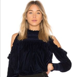 Joie Velvet Aneshia Top in Midnight Sky